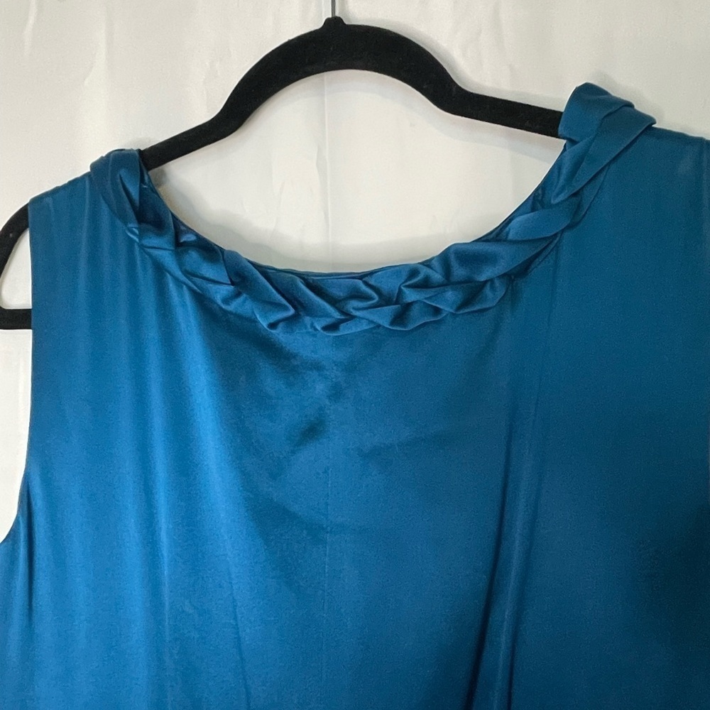 Tahari Arthur S. Levine/ Blue and black dress with braided scoop neck collar‍‍‍‍ - Picture 4 of 11